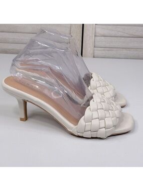 TORRID Woven Toe Strap Heeled Mule Bone-8.5W
